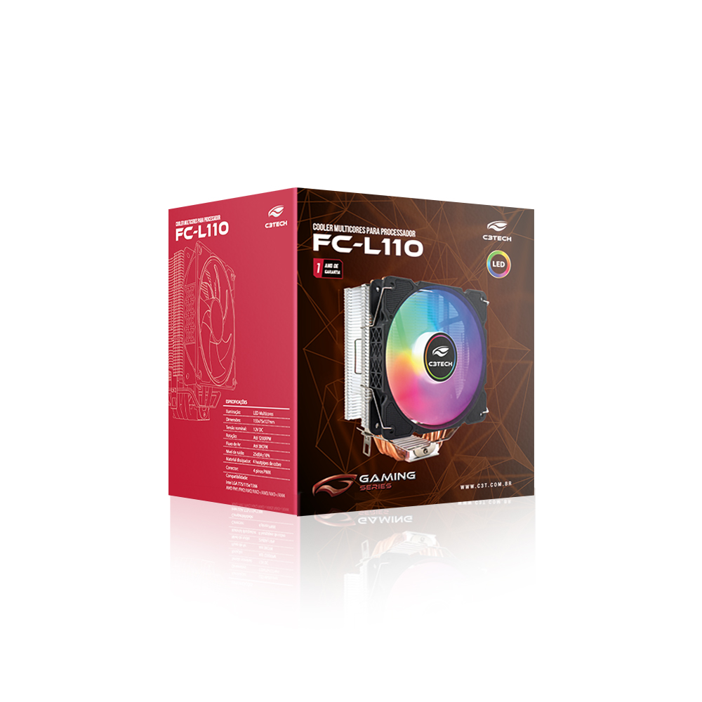 Cooler CPU C3Tech FC-L110M 5 Cooler Aircooler Universal Fc-l110m