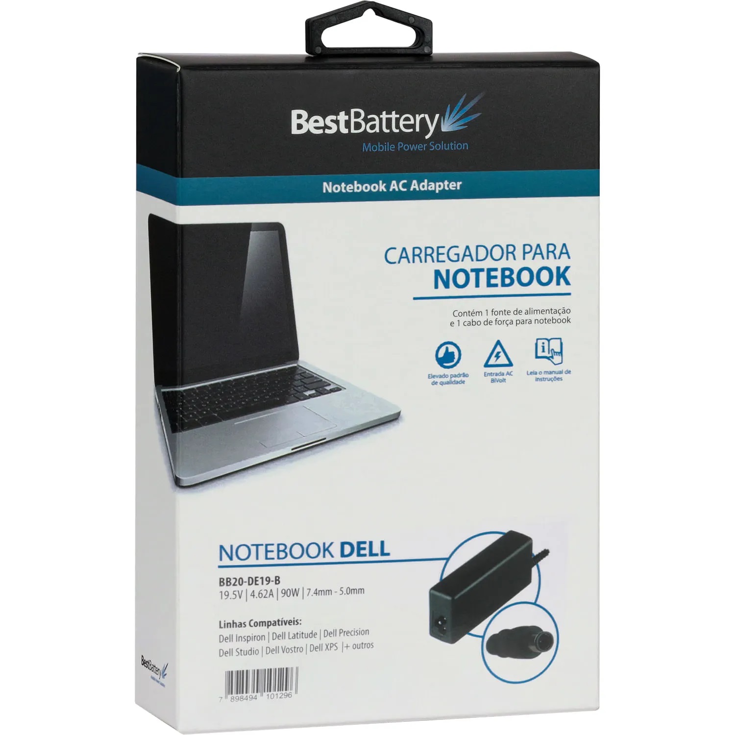 Carregador Notebook Dell 19.5V 4.62A 90W PA10 - Imagem 3